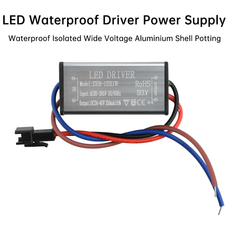 Led Driver Ballast Ac85-265V 1-24W 250Ma Adapter Transformer Lighting For Outdoor Waterproof Wall Lamp Floodlight