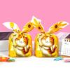50Pcs Plastic Rabbit Long Ear Bags Cartoon Cookie Packaging Bags Rabbit Ear Candy Bags  Festive