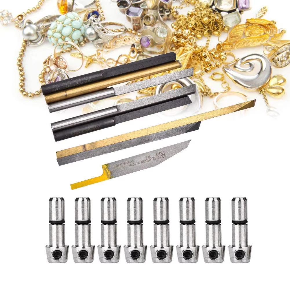 Cuchillo Rectangular Rombo de Acero al Cobalto para Grabado DIY Máquina Neumática de Grabado de Joyería de Oro y Plata