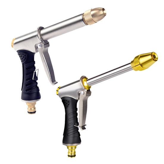 High-Pressure Hose Nozzle Heavy-Duty Nozzle 4 Adjustable Metal Car Wash Spray Modes Garden