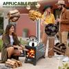 Wood Burning Stove with 5 Pipes Accessories, Large Firebox Heating Cooking Hot Tent Stove, Portable Stainless Steel Stove for Outdoor, Camping,