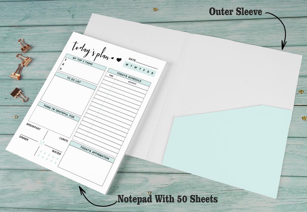 Inkdotpot Daily Planner With Hourly Schedule W 50 Undated Sheets, Productivity Tracker Tear Off Pad- Personal Planner- Priority Task- Daily Goal