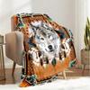 1PC Wolf Elements printed blanket, all season lightweight home office outdoor nap multifunctional blanket A8