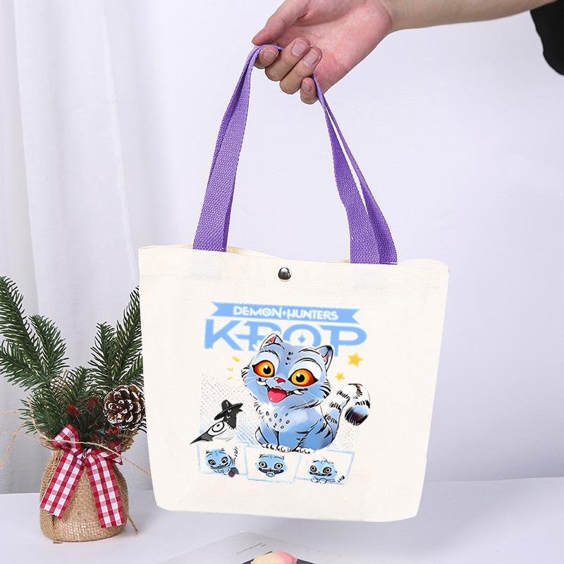 K-Pop Anime Cartoon Printed Student Large Capacity Portable Shoulder Bag Fashion Casual Canvas Bag