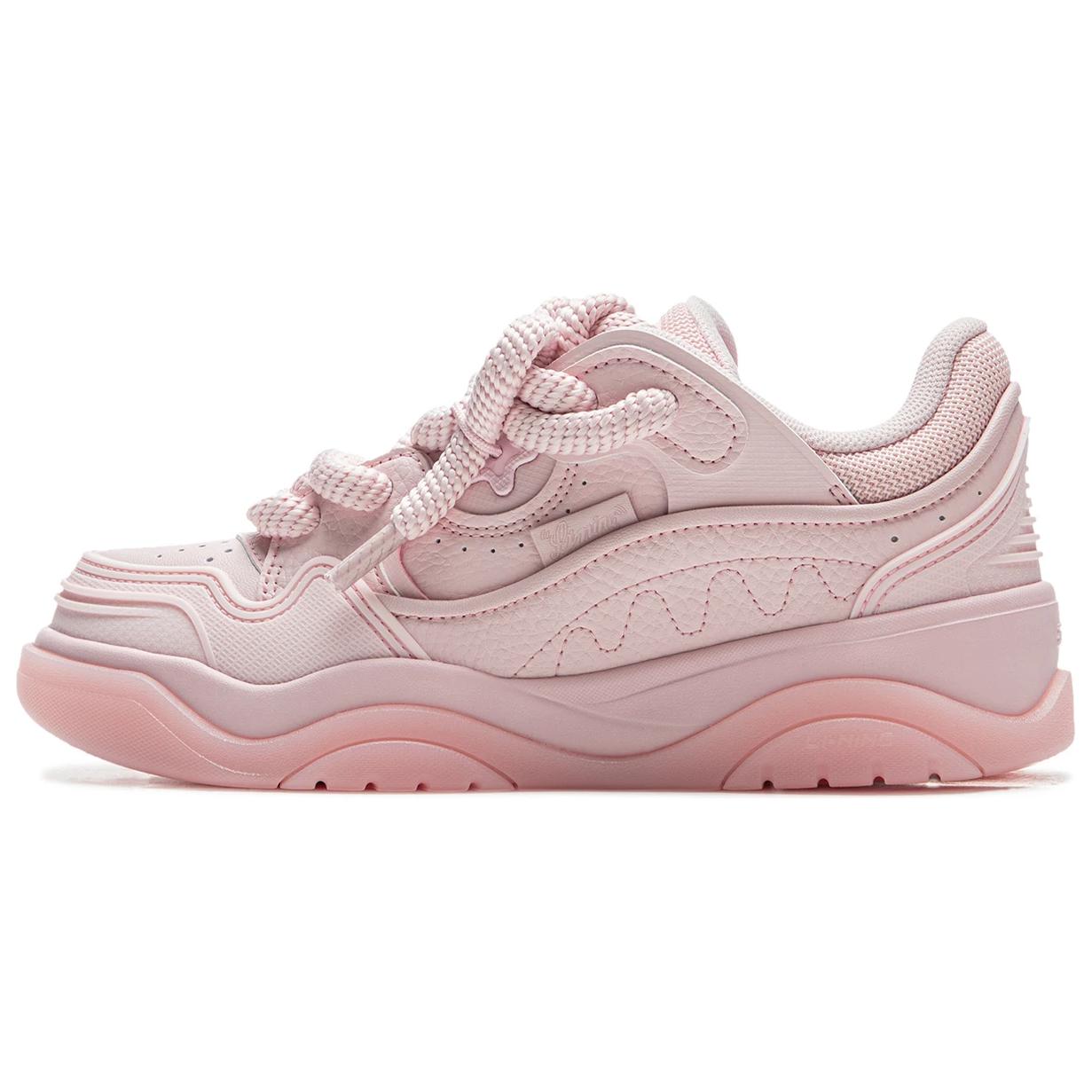 

new LiNing Zhi Cheng 2.0 Cushioning Breathable Height Increasing Low Top Skateboard Shoes Women s Pink 38