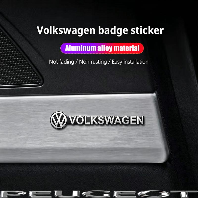 5/10Pcs Car Audio Speaker 3D Aluminum Badge Logo Stickers For VW GTI Polo Golf Passat Tiguan Arteon CC Taigo Caddy Jetta Hub Cap QK7
