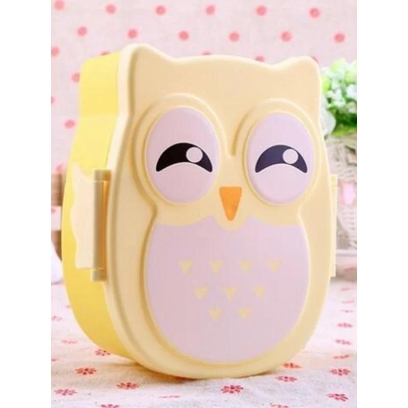 Portable Owl Lunch Box Plastic Children's Lunch Box Food Container Carton Tableware Bento Box Kawaii LS