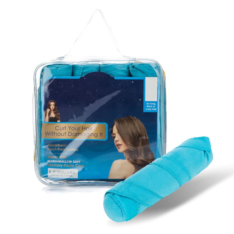 Goddess Long Hair Wave Sleep Curlers: Fluffy, Cylindrical Sponge Curlers for Styling синий