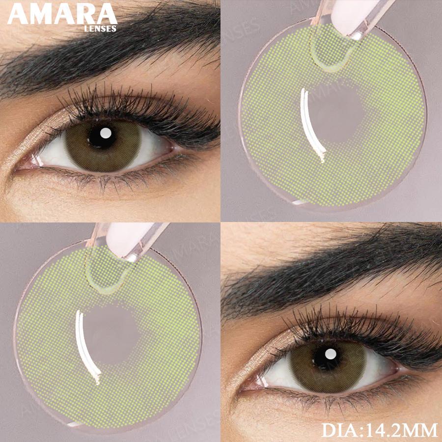 AMARA Colored Contacts Lenses Brown Eyes Natural Contacts Gray Beautiful Pupils Blue Eye Lens Yearly Green Beauty Makeup Lens