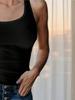 Rippen-Tanktop für Damen, ärmellos, U-Ausschnitt, figurbetontes Cami für Streetwear und zum Schichten