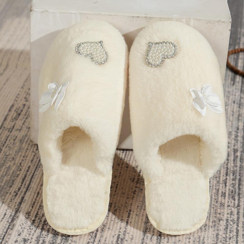 Fashion 2025 NEW Ladies Slippers Open Toe Indoor Outdoor Winter Fashion Butterfly Knot Comfortable Slip-On Shoes for Women