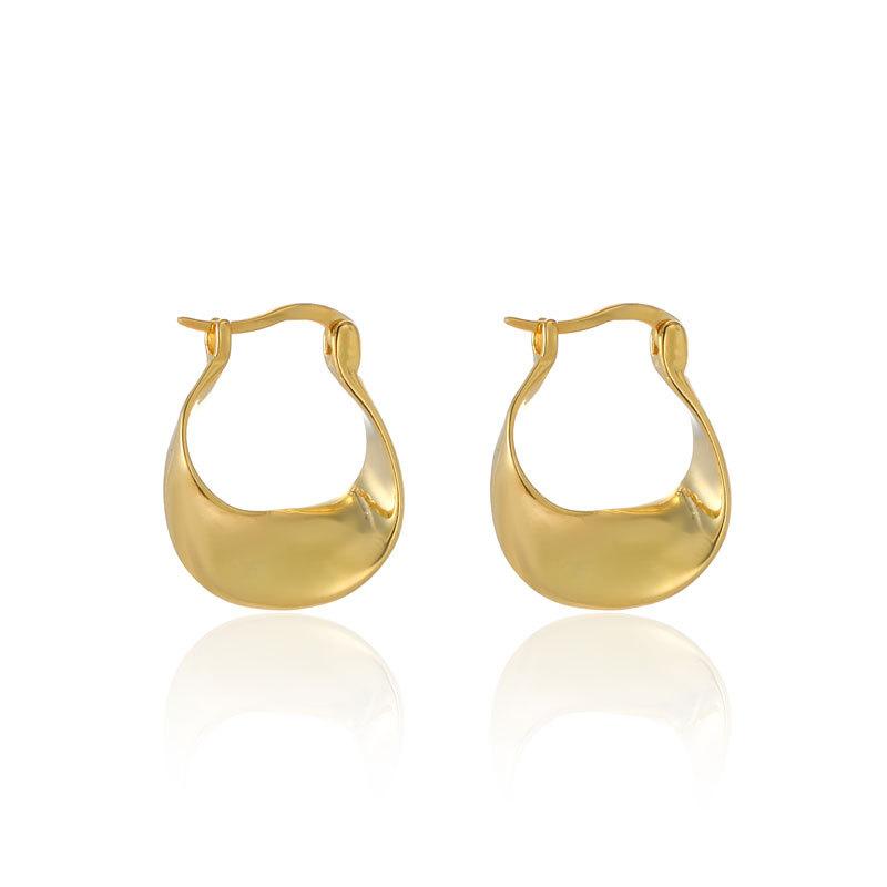 European American French Retro Earrings Women Sense Luxury Cold Personality Geometric Twist Patterns Light Luxury Temperament