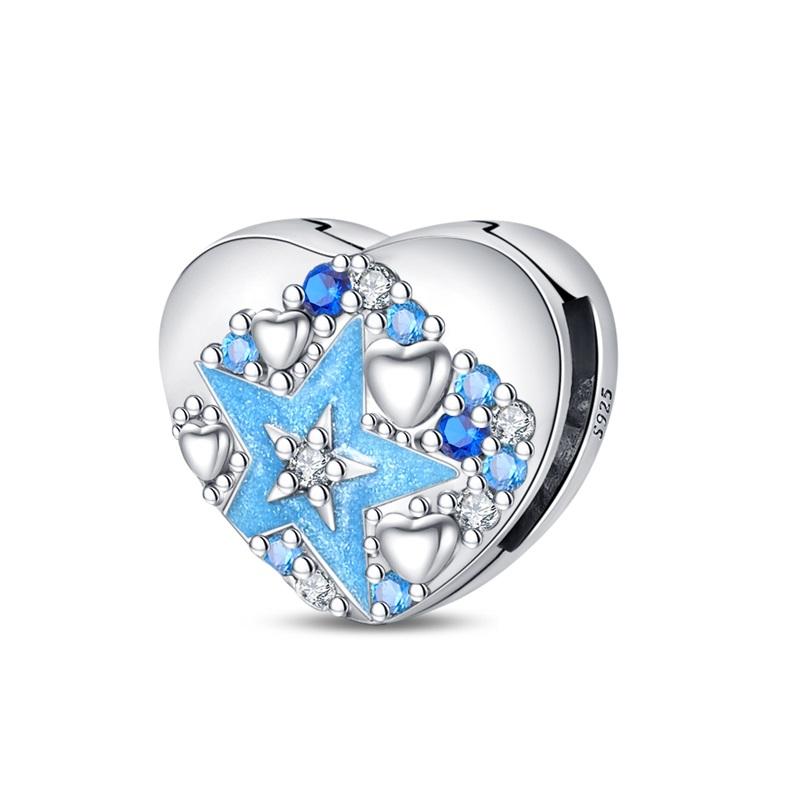 925 Silver Luminous Blue Ocean Series Octopus Starfish Charms Beads For Women Fit Bracelet DIY Jewelry Gifts