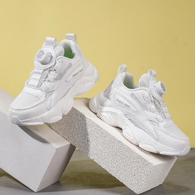 Kids White Sneakers Anti Skid Outdoor Sport Tennis Breathable Casual Children Comfortable Walking Shoes Size 28-40