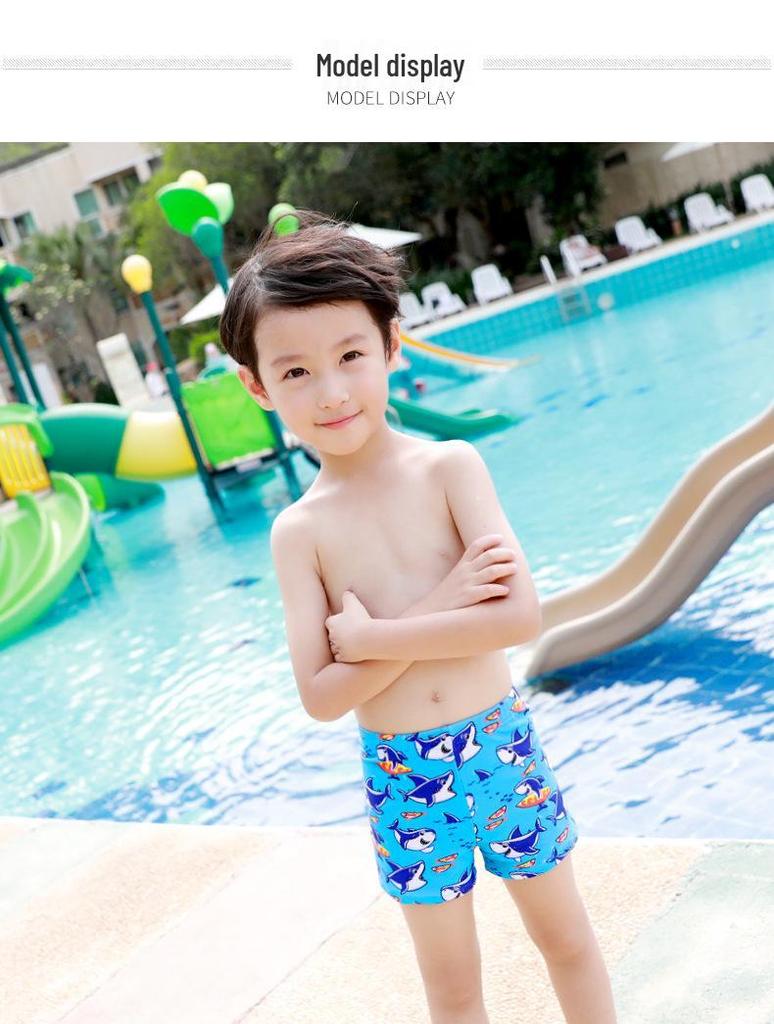 Summer Boys' Cartoon Swim Trunks with Swim Cap for Kids & Teens