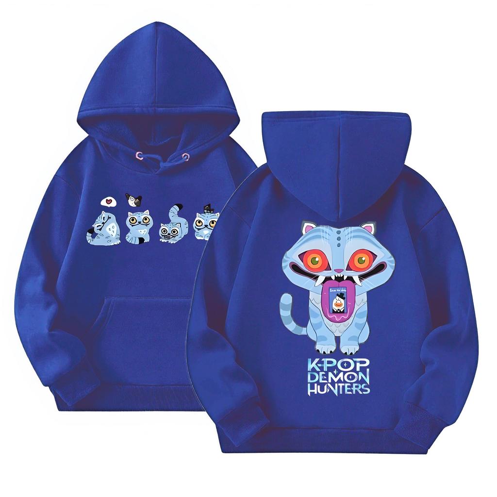 Children's Casual Round Neck Printed Pullover Long-sleeved Hooded Sweatshirt Top