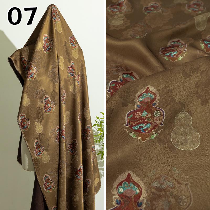 50*143cm Chinese Style Jacquard Rayon Fabric Luxury Xiangyun Yarn Drape Fabric For Diy Sewing Qipao Cheongsam Hanfu Dress Coat