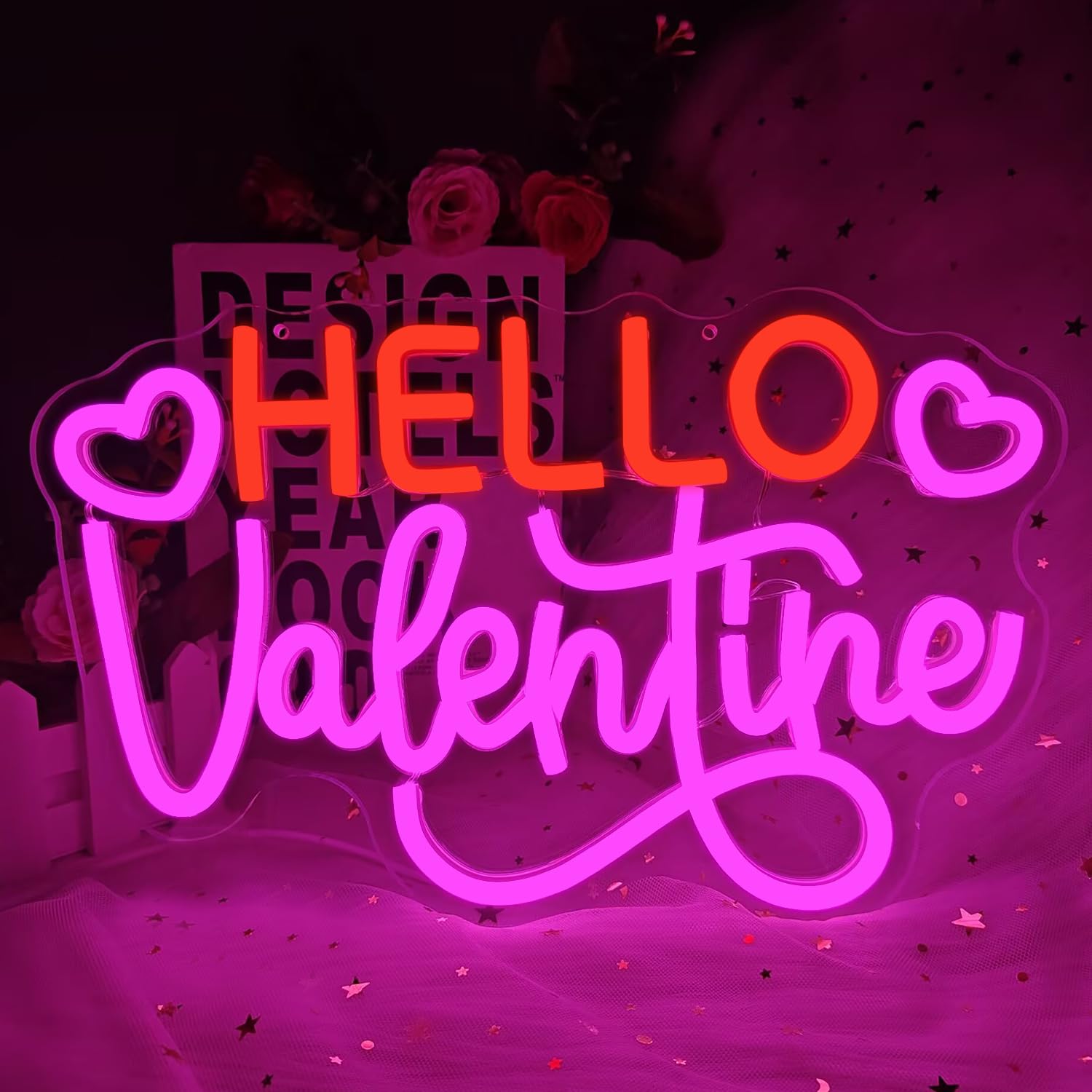 

Неоновая вывеска Hello Valentine День Святого Валентина Светодиодное Неоновое Сердце Светящаяся Вывеска для Украшений Вечеринка Любовник Дом Клуб Бар