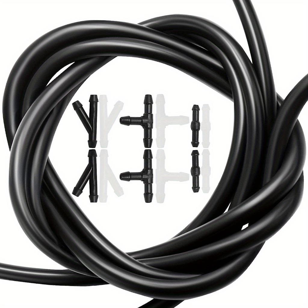 Windshield Washer Nozzle Kit with 6-Connector Set & 4 Dual-Hole Spray Patterns - Durable, Easy Install, Fits Most Vehicles