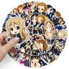 K-On! Anime Sticker Book: 50 Waterproof Resin-Coated Cute Stickers for Water Bottles and More