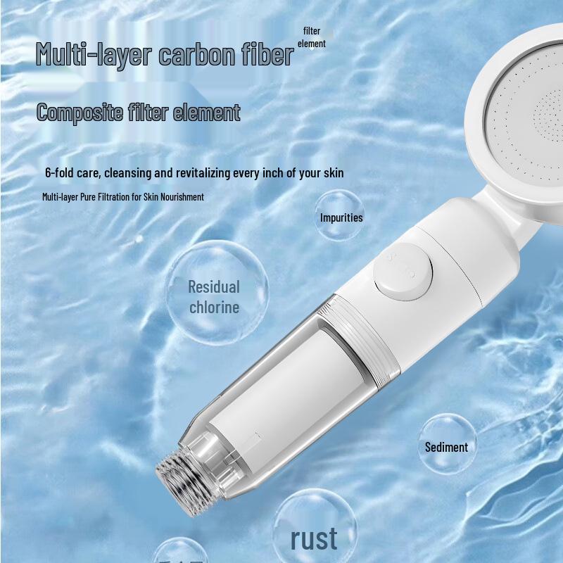Portable Handheld Shower Head with Filter for Travel and Hotel Use