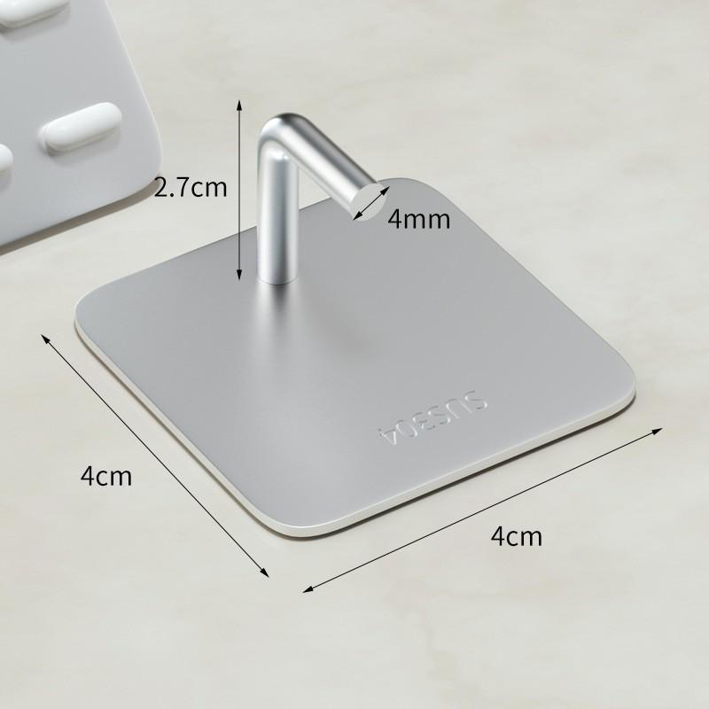 Ganchos de pared adhesivos de acero inoxidable duraderos - Sin taladro, Fuerte capacidad de carga, Ganchos metálicos para ropa sin dejar marca