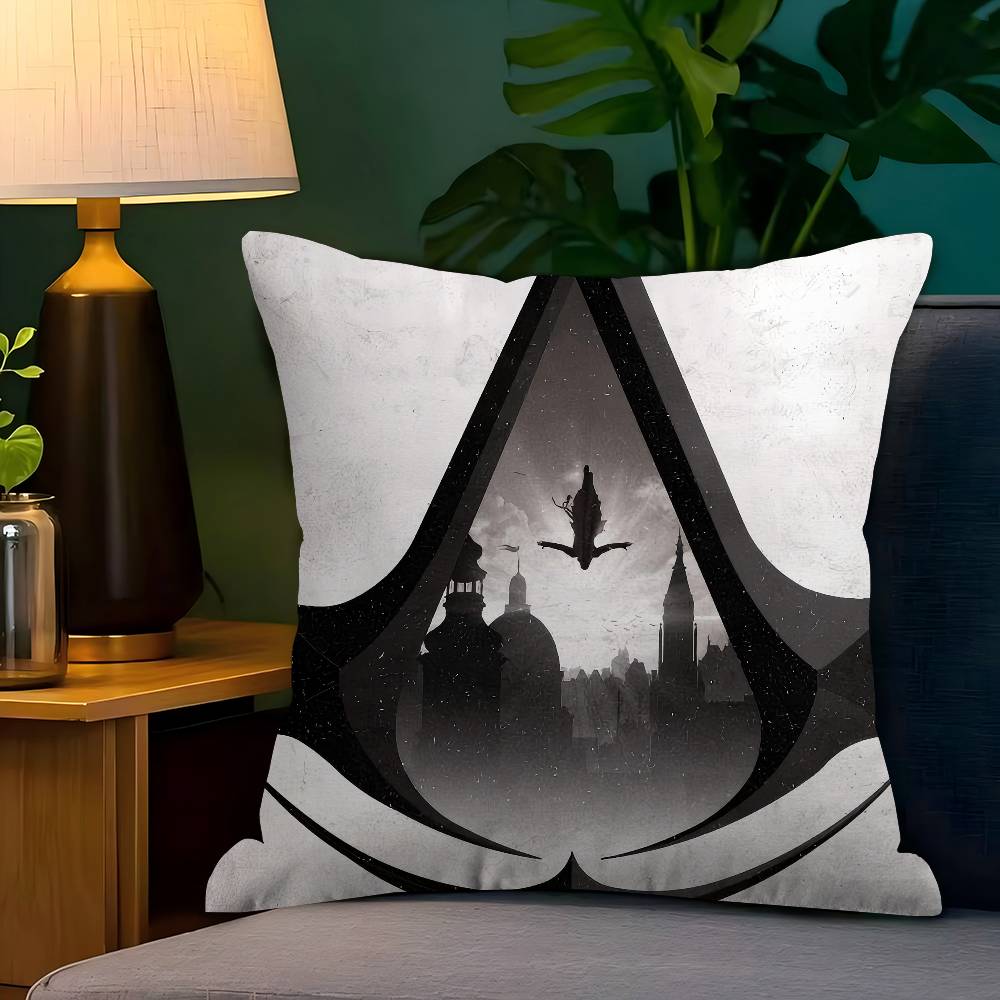Game A-Assassins C-Creed Logo Decorative Room Aesthetics Pillow Case Home Decor Bedroom Sofa Bed Couch Pillow Cover 45X45