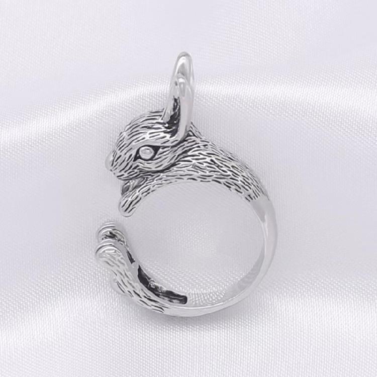 Anello Gotico Punk con Coniglio Forma di Coniglio Anelli a Dita Aperte Anelli Regolabili per Dita