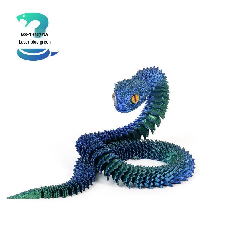 3D Printed Luminous Snake-Dragon Egg Set: Articulated Viper Figurine Toy for Children 30CM Reinforced Viper
