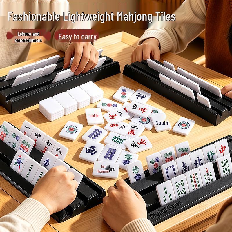 Compact Mahong Set: Travel-Friendly Hand-Rubbed Mini Tabletop Game for Home or Dorm - Educational and Stylish.
