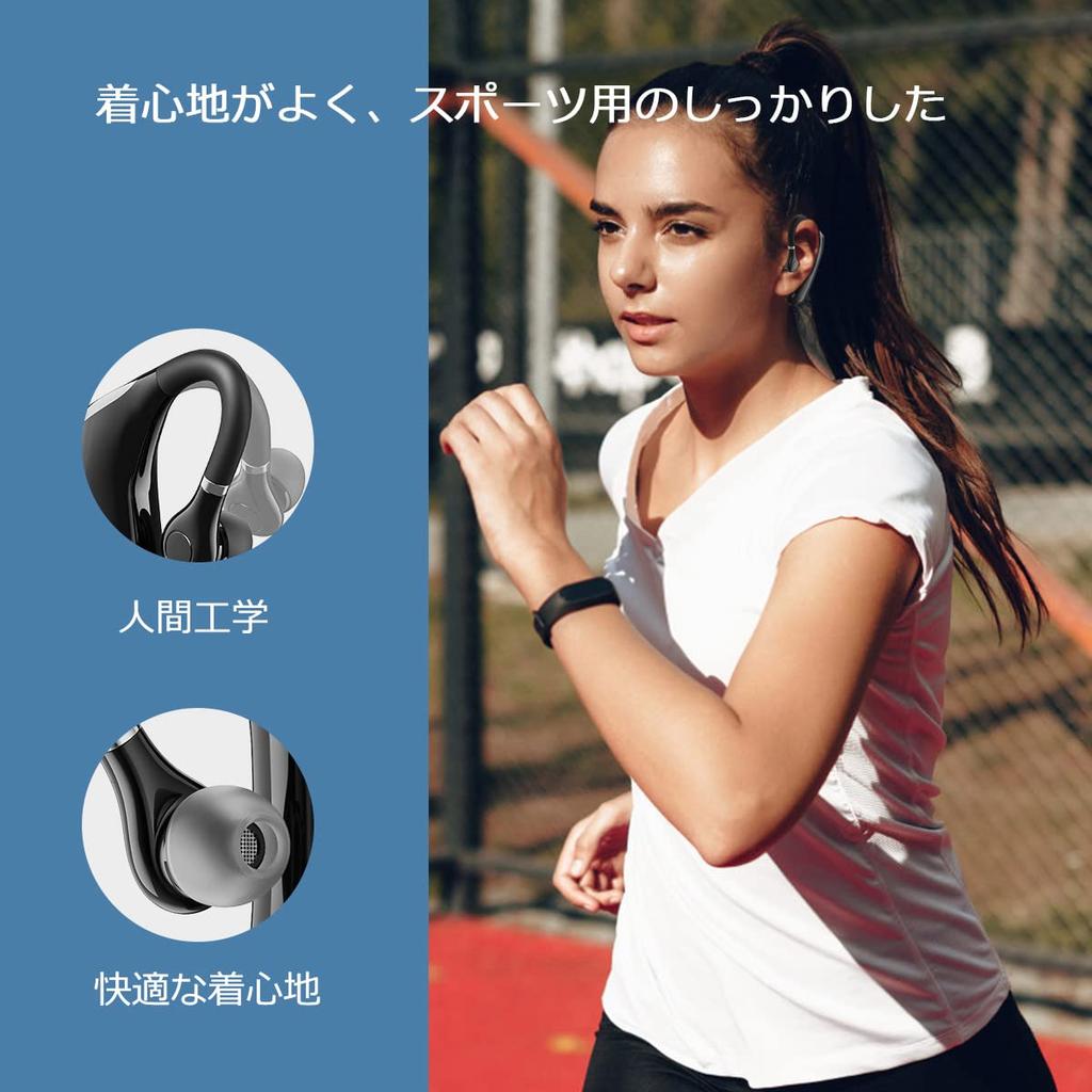 Single Bluetooth Earphone for Long Wireless Headset with Bluetooth Earphones for Left and Right Suitable for Meetings Calls, Earphone, Earhook,