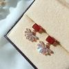 Porcelain Earrings Cute Elegant Women's Skirt Red Earrings