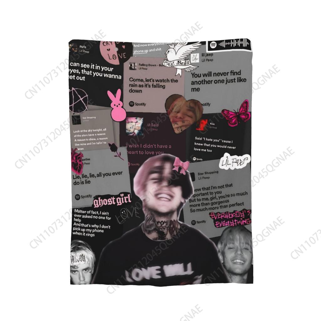 Lil Peep Cool Rapper Deky Super Měkký Samet Pohodlný Dárek Přehoz Plyšová Tenká Přikrývka