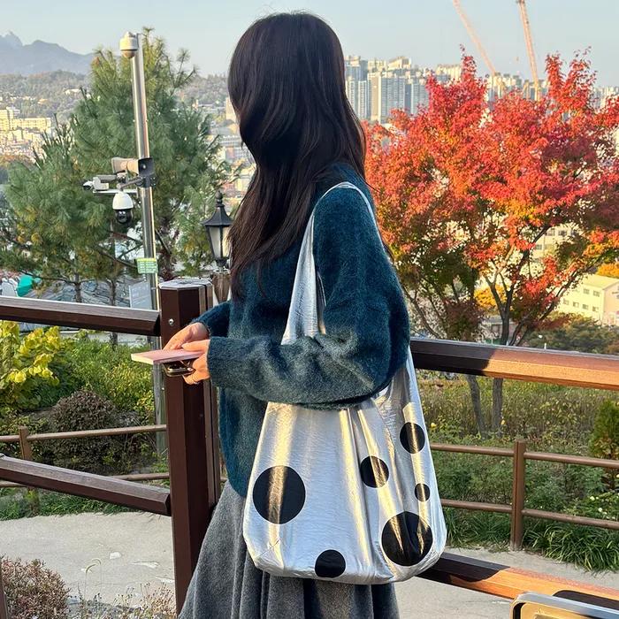 Dot Bubble Bag_Glossy Silver