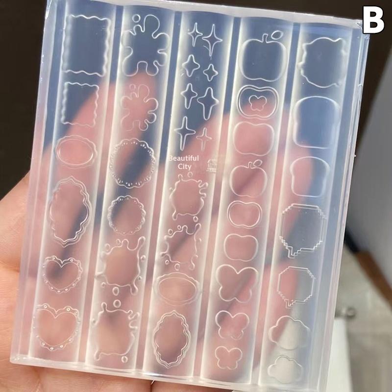 

1Pcs Butterfly Photo Frame 3D Acrylic Mold Wing Nail Art Decorations Silicone Decorated Heart Star Nail Art Templates Nails Mold B
