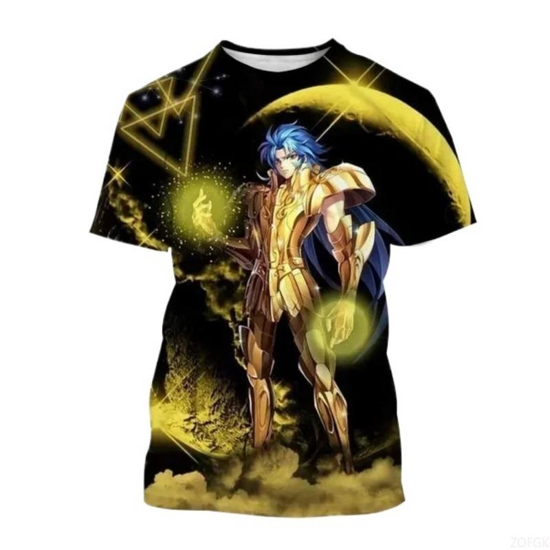 Anime Saint Seiya Bedrucktes T-Shirt 3D Kurzarm-T-Shirt Sommer Mode Harajuku Kinder Cartoon Top
