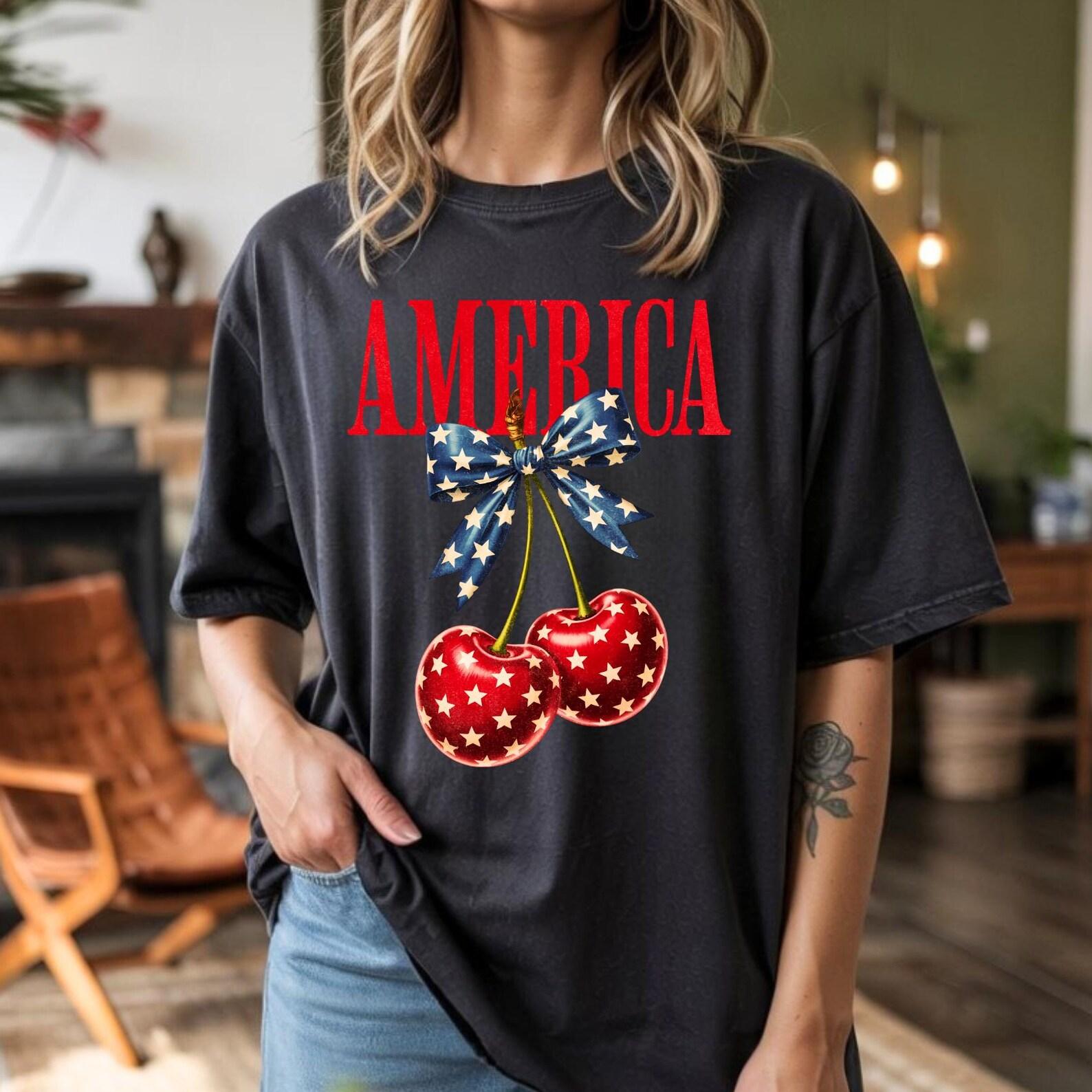 America Stars And Stripes Shirt, Patriotic T-Shirt, July 4th Tee, Gift For Her M