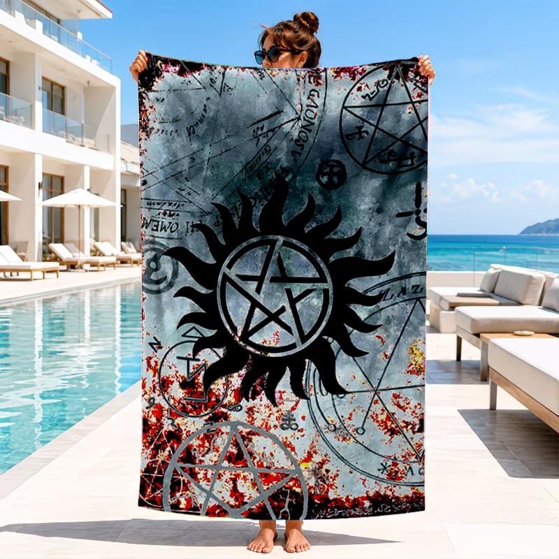 Natural Symbolism Beach Towel, Microfiber Beach Towel, Perfect For Pool, Beach, Travel, Home Decor Beach Party Fan Gifts