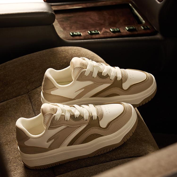 Anta Street Fun 2 Comfortable Versatile Non-Slip Wear-Resistant Breathable Low-Top Skate Shoes Men Sneaker White Yellow Brown 912448077-3