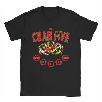 Men's The Crab Five Maryland Flag T Shirt Basketball Number Cotton Merchandise Leisure Short Sleeve O Neck Tees Summer T-Shirt