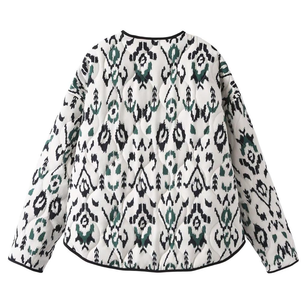 Women Vintage Long Sleeve O Neck Buttons Coats Elegant Casual Chic Leopard Print Oversized Jackets Korean Fashion Female New Streetwear Outwears
