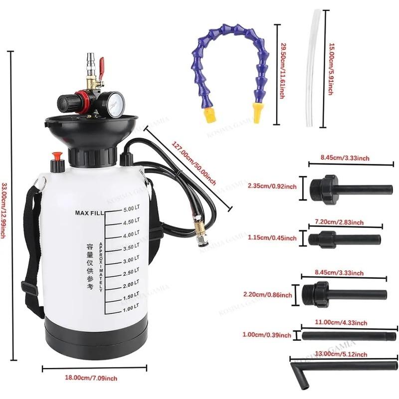 5L Automotive Air Powered Fluid Pump 1000PSI for ATF Gear Oil Refill Gearbox Oil Filler Extractor and Dispenser Tool