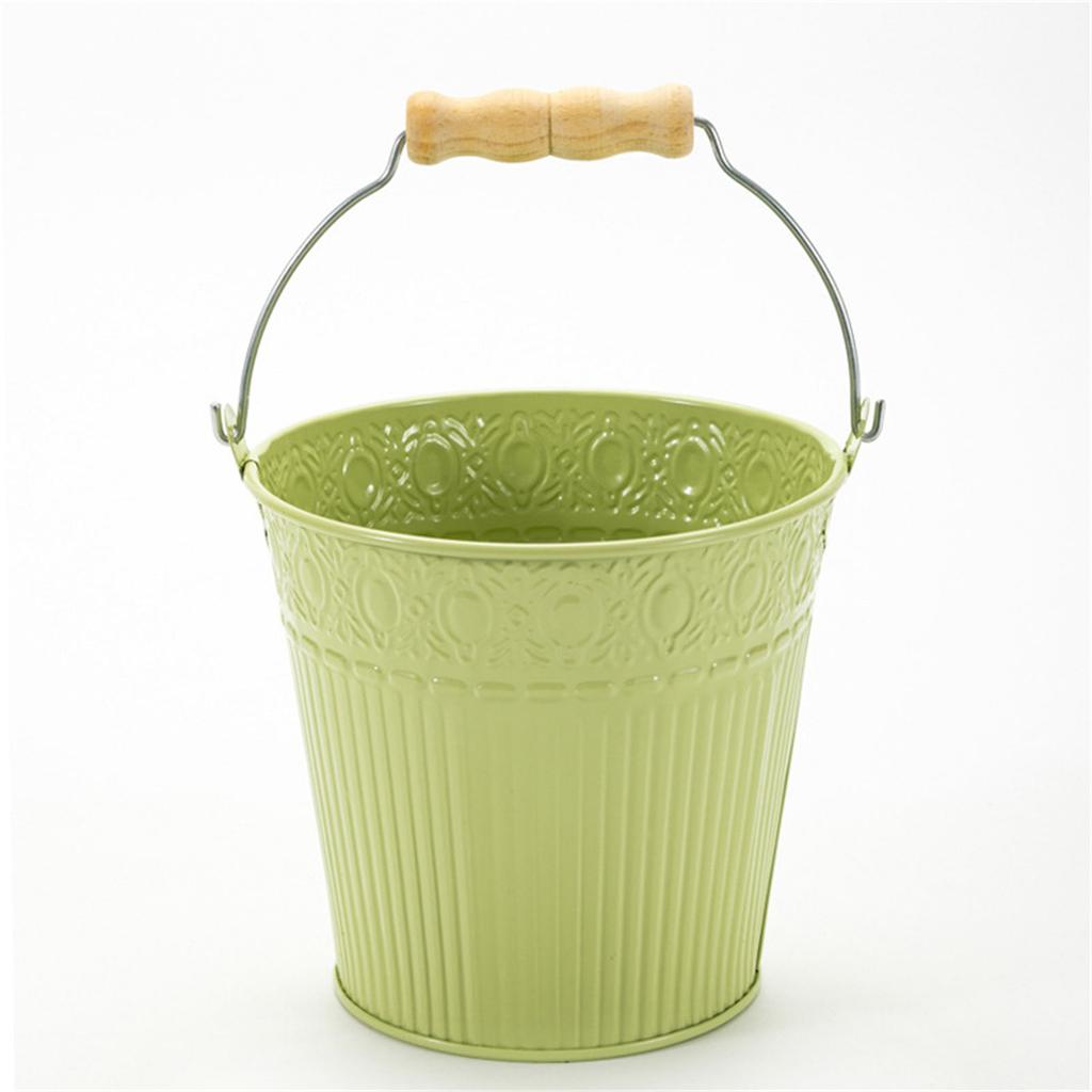 Flower Plant Pots with Handle Iron Potted Hanging Planter Outdoor Flowerpots Basket Bucket Vase Suitable for Food Snacks