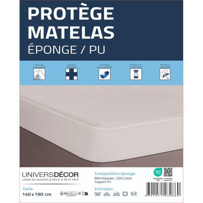 Lot de 2 Protèges matelas imperméable, absorbant et anti-acariens 140 x 190 cm