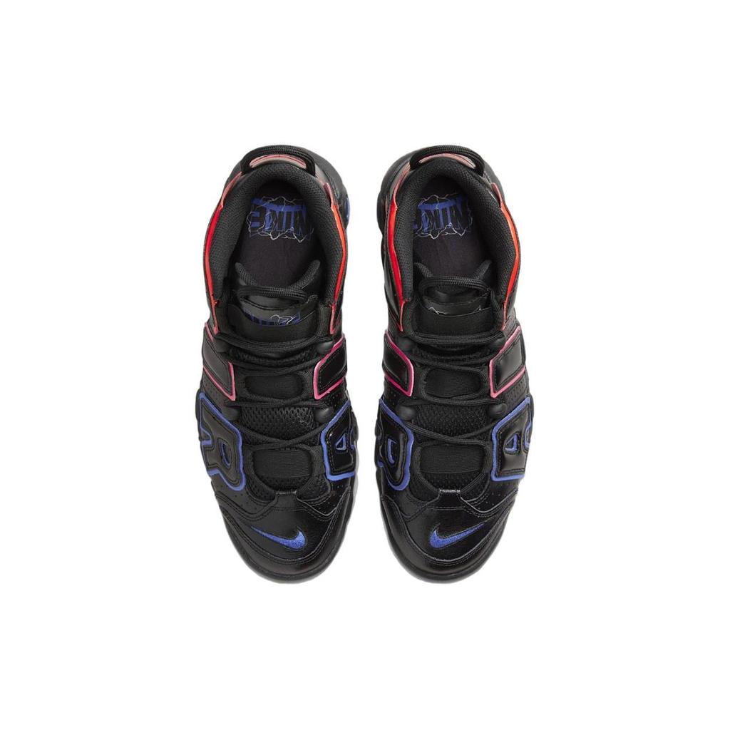 Nike Air More Uptempo Electric Herren-Sneaker Schwarz Leuchtendes Karmesinrot Racer-Blau FD0729-001