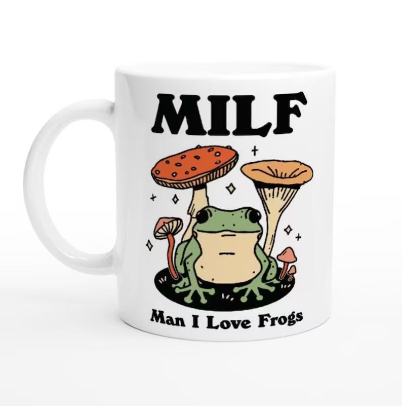 

Керамическая кофейная кружка Milf Frog Грибной чай Привет Чашка для воды Сладкая кружка 301-400ml