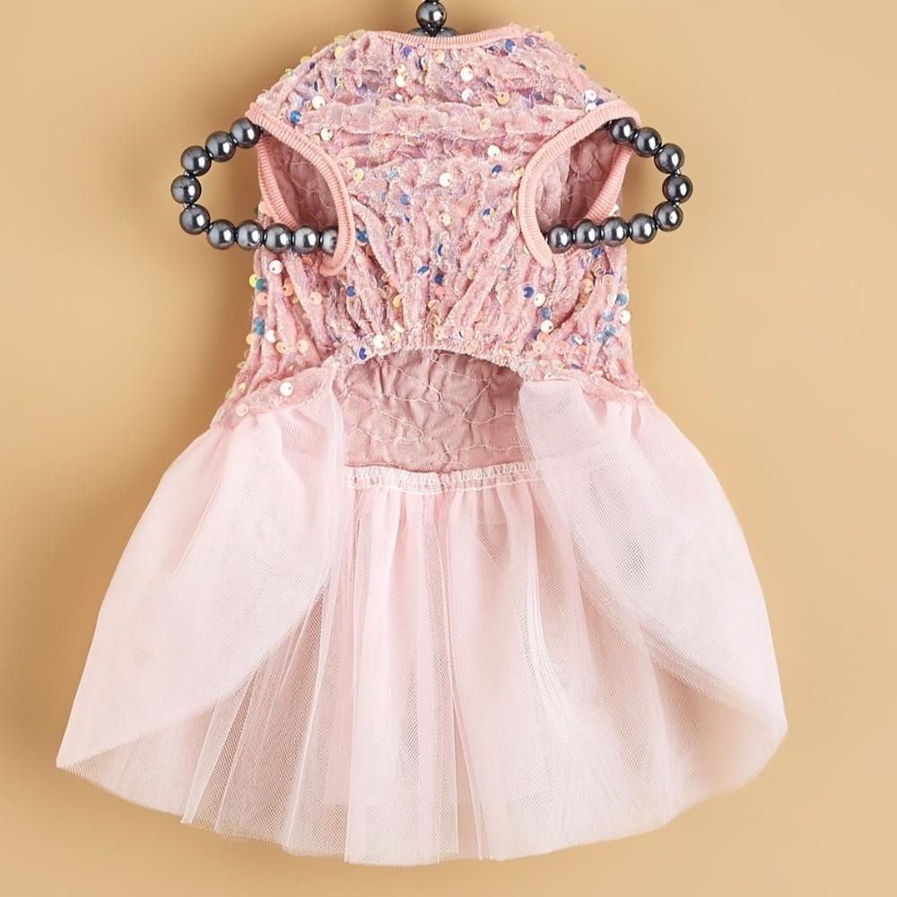 Elegant Bowknot Puppy Dresses Sequin Pet Wedding Dresses Fashion Pet Cat Costume  Small Medium Cats
