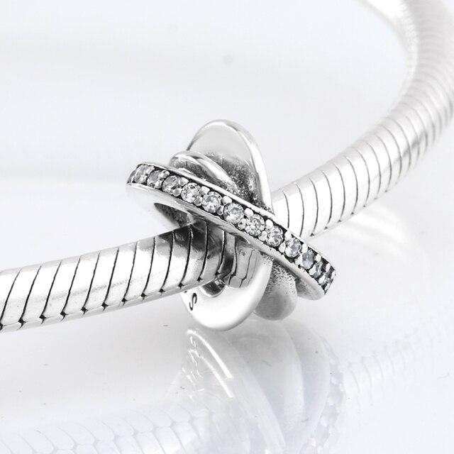 Perles fines en argent sterling 925 de forme ronde La famille est là où l'amour grandit Perles fines à faire soi-même adaptées aux bracelets à breloques originaux Fabrication de bijoux