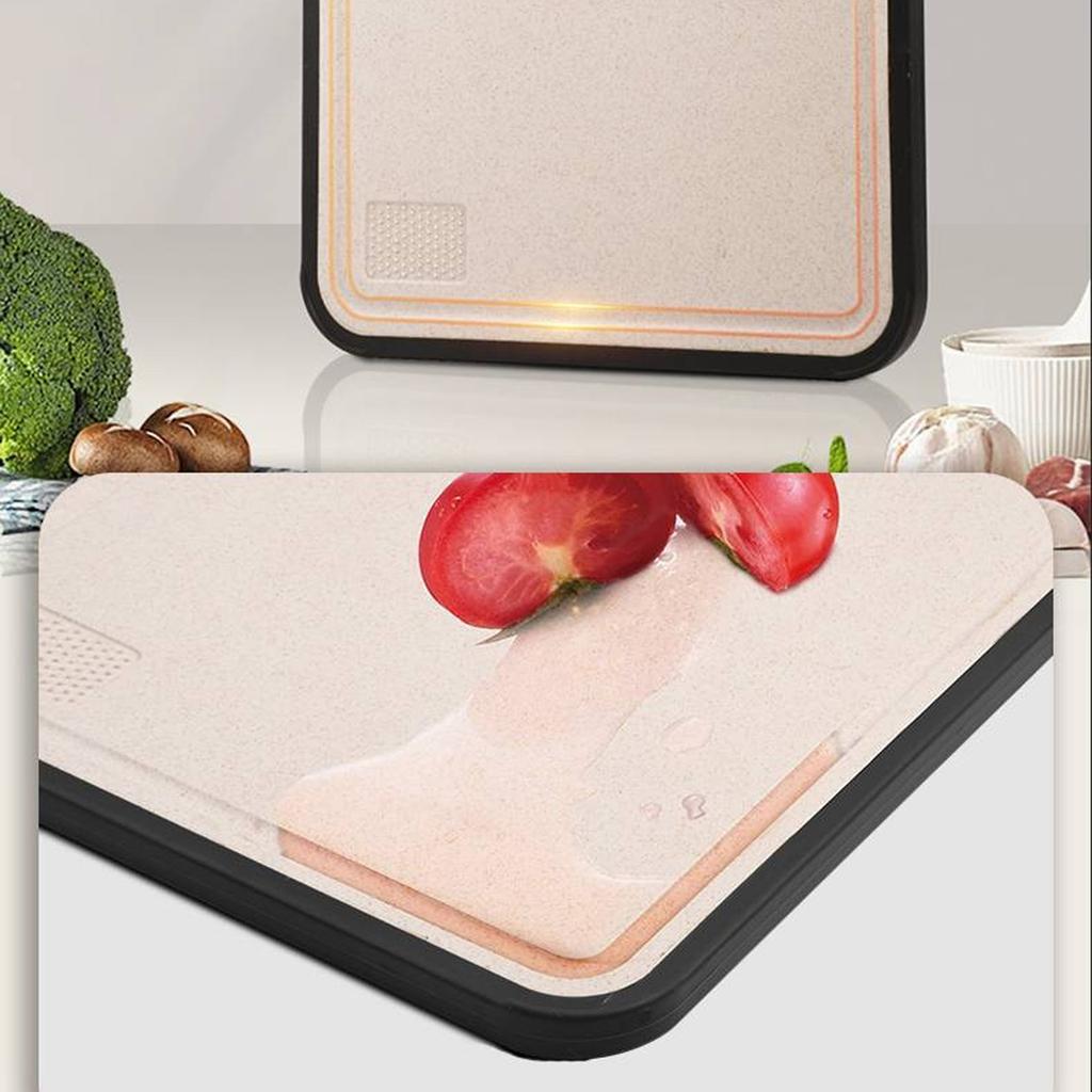 Cutting Board Double Sided, Titanium Cutting Board For Kitchen, Double Sided Food Grade, Easy To Clean, Non-slip Silicone Edge