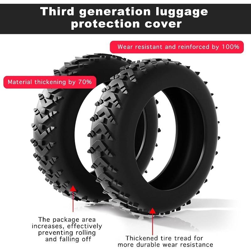 Set of 8 Silicone Wheel Covers for Luggage Suitcase Wheels Protection Mute Non-Slip Waterproof for Office Chairs and Most 8 Spinner Wheels (Black),